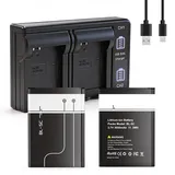 2026 Upgrade BL-5C Akku-Ladegerät Set, 2 Stück 3050mAh Hoher Kapazität 3,7V Wiederaufladbar Ersatzakku für Nokia Telefon Haushaltsradio, bt Lautsprecher, Kamera