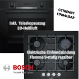 Bosch Backofen HBA534EB0 mit Gaskochfeld PNP6B6B90 - autark, 60cm - Bosch