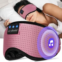 LC-dolida Schlafmaske Kopfhörer Seitenschläfer Schlafmaske Bluetooth Waschbar Lichtblockierende Schlafbrille mit Mikrofon für Reisen/Nickerchen/Yoga/Meditation/Schlafen(Rosa)