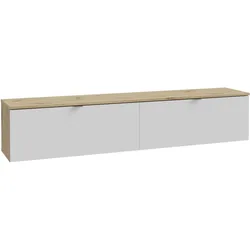 TV-Board FORTE "Libertad", braun (artisan eiche, weiß), B:178,8cm H:37,5cm T:34,8cm, Spanplatte, Sideboards, großes TV Board, erweiterbar, Wandmontage, Metallgriff