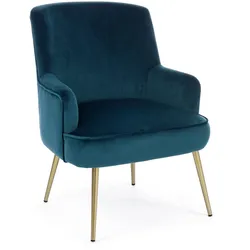 Sessel Clelia in Samt-Optik, Blau