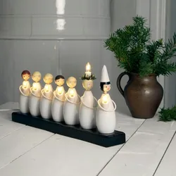 Fensterleuchter Lucia Dekoleuchte 7flammig warmweiße Glühlampen f.Innen weiß
