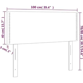 vidaXL LED Kopfteil Dunkelgrau 100x5x78/88 cm Samt