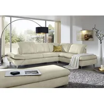 W.Schillig Eckcouch Polyester L-Form 2-Sitzer Beige