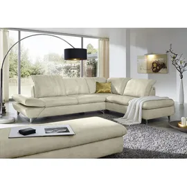 W.Schillig Eckcouch Polyester L-Form 2-Sitzer Beige