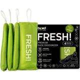 biped FRESH! premium shoe deodorizer - Schuhdeo gegen Geruch und Schweiß - Duft Schuhkissen mit Bambus Aktivkohle - Schuh Geruchsentferner für Sneaker, Schuhe und Sporttaschen z2925(CITRUS, 4 Stück)