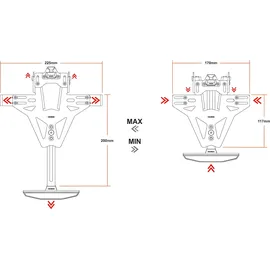 Highsider Kennzeichenhalter Universal Typ 7 mit Kennzeichenbeleuchtung Schwarz