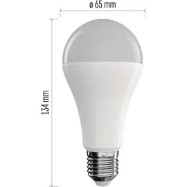 EMOS GoSmart LED-Lampe A65 ZigBee LED 14W Ersatz für 94W Helligkeit 1400 lm, RGB kompatibel mit Tuya/EMOS GoSmart-App, Sprach-Assistant, E27 - dimmbar, mehrfarbig & Weißtöne - 1400lm - sparsam, (statt Glühbirne) - 20 000 Stunden - - Google Home und Alexa