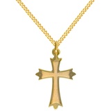 HOPLO Kreuzanhänger Anhänger Kreuz 333 8 kt Gold mit massiver Goldkette 333 - 8 kt Gold, Made in Germany 40 cm