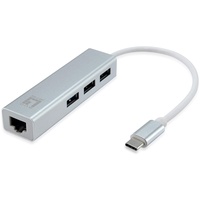 Levelone Gigabit USB-C Netzwerkadapter mit USB Hub