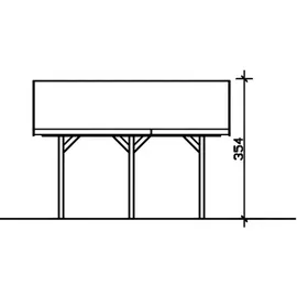 SKANHOLZ Doppel-Carport Wallgau 6,20 x 5,00 m grau mit roten Schindeln