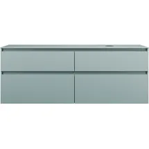 Burgbad Lin20 Waschtischunterschrank inklusive Konsolenplatte, Beckenausschnitt rechts, 4 Auszüge, 1602x552x661mm, SGRA160RF5395, Farbe: Eisblau Matt / Rückwand Anthrazitgrau