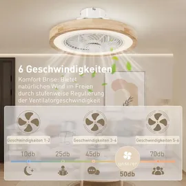 Homcom 50 cm Deckenventilator Beige