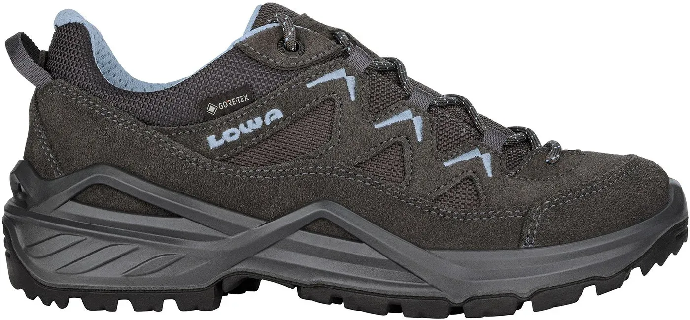 LOWA Damen leicht Wanderschuh Sirkos Evo GTX LO Ws, 7971 GRAPHIT/EISBLAU, 37.5