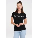 LOGOSHIRT T-Shirt "Friends - Logo", Damen, Gr. L, schwarz, 100% Baumwolle, bedruckt, lang, Rundhals, Shirts T-Shirt, mit lizenziertem Print