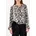 Bluse sepia/schwarz/offwhite M