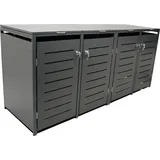 DEGAMO Mülltonnenbox 264x80x116cm für Tonnen 120 und 240 Liter, Stahl anthrazit