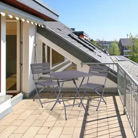 Relaxdays Balkonmöbel Set, 3-teilig, in Holzoptik, & grau