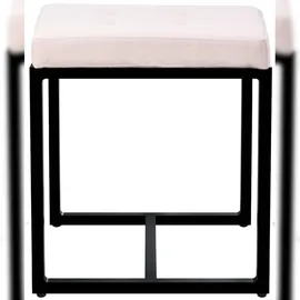 CLP Sitzhocker Barci mit schwarzem Gestell creme/Stoff