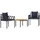 vidaXL Gartenmöbel-Set 3 Stk. Grau und Marineblau Poly-Rattan
