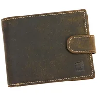 NORDEE Elegante Geldbeutel Herren, Portemonnaie Herren 13 cm x 9,5 cm x 2,5cm Geldbörse Herren, RFID Schutz, Kunstkeder Portmonee Herren - Braun