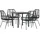 vidaXL 5-teiliges Garten-Esszimmerset aus schwarzem Polyrattanglas