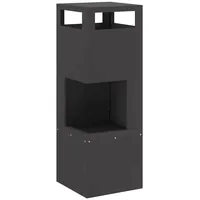 vidaXL Feuerstelle Quadratisch Schwarz 35x35x100 cm Stahl