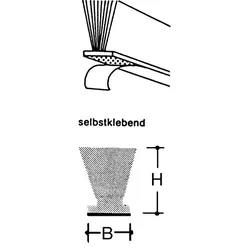 Schiebetür Dichtungsbürste selbstklebend, Kunststoff grau - 18 mm , 125 m , H18 grau