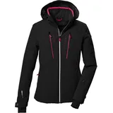 KILLTEC Damen Skijacke/Funktionsjacke mit abzippbarer Kapuze, Schneefang und Unterarmventilation KSW 41 WMN SKI JCKT, schwarz blau, 40,