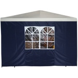 DEGAMO Seitenplane für Pavillon, 3x1,9 Meter, Polyester blau mit Fenster