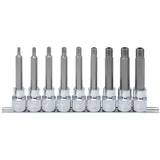 KS Tools 1/2" CHROMEplus RIBE-Bit-Stecknuss-Satz, lang, 9-tlg.