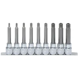 KS Tools 1/2" CHROMEplus RIBE-Bit-Stecknuss-Satz, lang, 9-tlg.