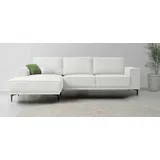 otto home Ecksofa Polsterecke Oland, Struktur, Flachgewebe, Luxus-Microfaser, Boucle, L-Form, 280 cm, Wellenunterfederung, Skandi-Design, Metallfüße beige