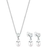 Elli Schmuckset Süßwasserperle Zirkonia 925 Silber