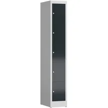 Lüllmann Schließfachschrank Stahl 180x30x50cm grau 5 Fächer abschließbar