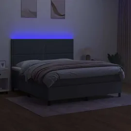 vidaXL Boxspringbett 180 x 200 cm Dunkelgrau