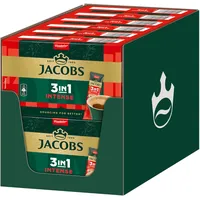 Jacobs 3in1 Intense, Instant Kaffee Sticks, löslicher Bohnenkaffee mit Creamer und Zucker, 12 x 10 Sticks, 120 Getränke