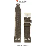 Hamilton Leder Khaki Auto Band-set Leder-braun-22/20 H690.605.101 - braun