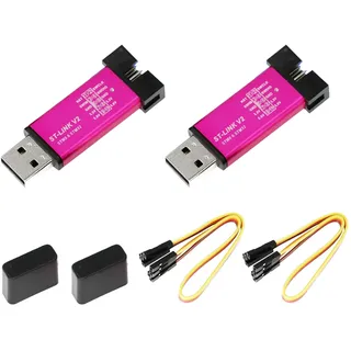 2 pcs ST-Link V2 Emulator,Automatische Aktualisierung unterstützen,Unterstützt den Download und das Debuggen von STM32 SWD und STM8 SWIM
