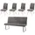 MCW Esszimmer-Set MCW-G55, 4er-Set Stuhl + Sitzbank 180cm, Edelstahl gebürstet Stoff/Textil Chenille ~ dunkelgrau
