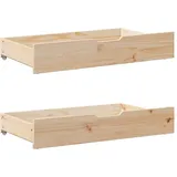 vidaXL Bettschubladen mit Rollen, 2 Stk. 95x55x17 cm Massivholz Kiefer