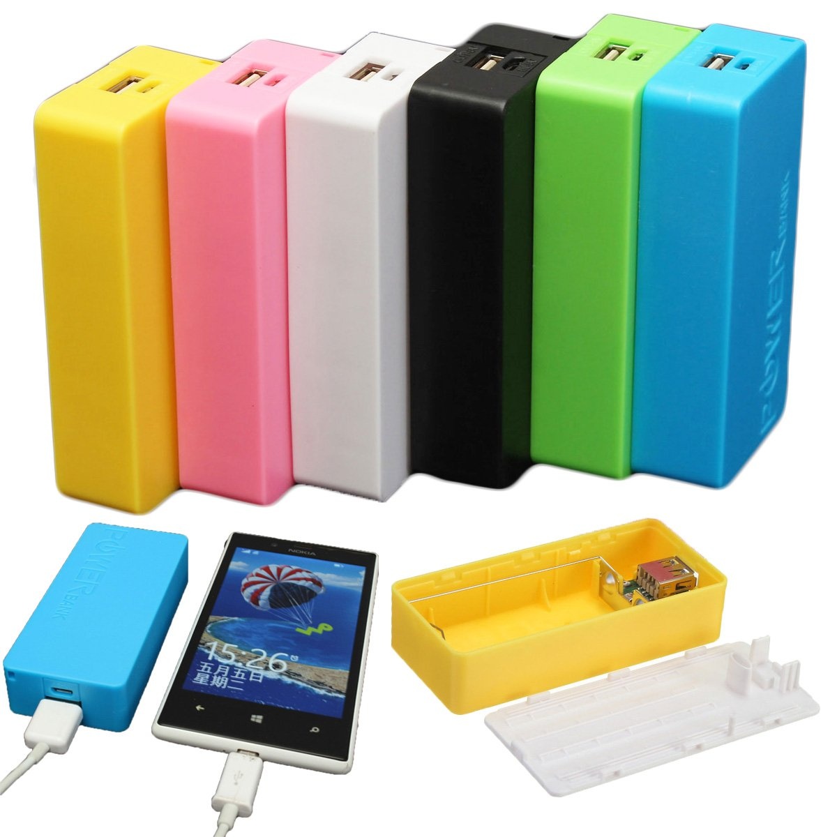 EsportsMJJ 5600mAh 2 X 18650 USB Power Bank Batterie Ladegerät Case DIY Box Für iPhone Sumsang-Schwarz