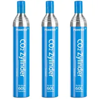 Homewit 3 x CO2 Zylinder | erstbefüllt in Deutschland | 425 g Kohlensäure für 60 Liter | geeignet für SodaStream(z.B. SodaStream Crystal, Easy, Power & Cool) Wassersprudler usw. Keine Schnelle Einheit