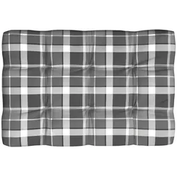 vidaXL Palettenkissen Grau Karomuster 120x80x12 cm Stoff