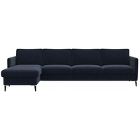 FLEXLUX Ecksofa »Fiore, L-Form«, schmale Armlehnen, Kaltschaum, Füße Alu+schwarz blau