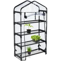 Relaxdays Gewächshaus Balkon, PVC-Folie, Stahl, HxBxT: 125 x 69