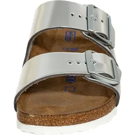 Birkenstock Arizona Weichbettung Naturleder schmal metallic silver 41