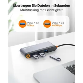 NOVOO USB C Docking Station 4K@60Hz Dual HDMI USB C Hub Adapter mit 2 HDMI 4K@60Hz,PD 100W Schnellladen, 3X USB-A für MacBook Pro M2, Dell, HP, Lenovo, Surface und mehr Typ C Geräten