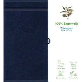 hammetex Saunatuch 80 x 200 cm blau