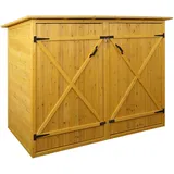 Mendler 1er-Fahrradgarage HWC-H60, Fahrradbox Geräteschuppen Gerätehaus, MVG abschließbar 152x184x98cm ~ braun